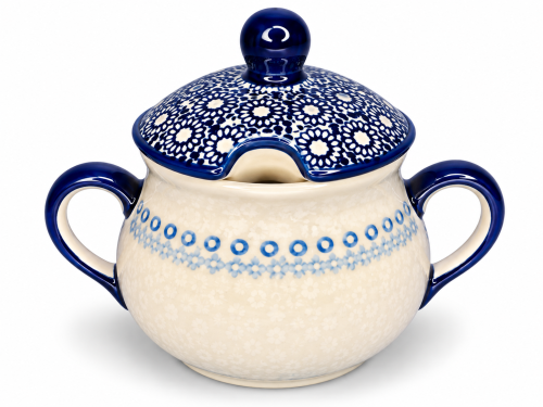Niebiesko-kremowy ceramiczny cukierniczka.png