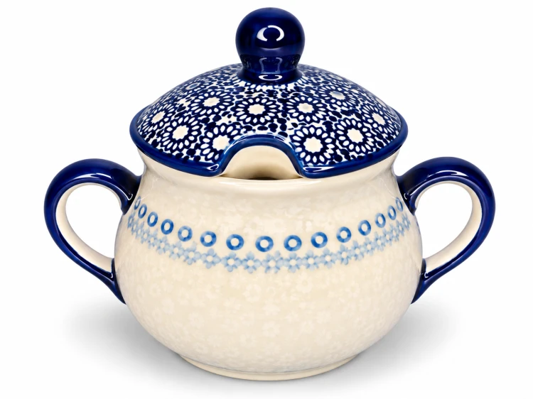 Niebiesko-kremowy ceramiczny cukierniczka.png