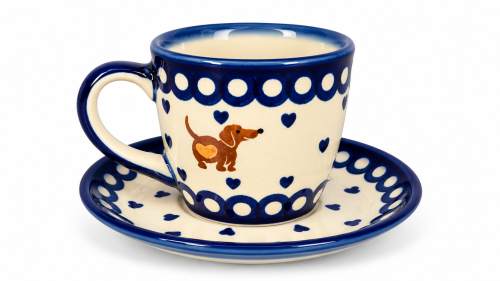 Ceramicna filiżanka z jamnikiem.png