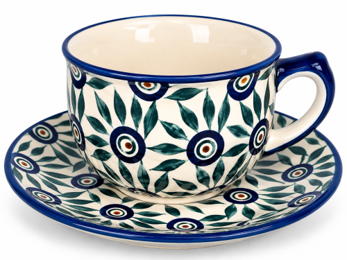 Ceramiczna filiżanka w polskim stylu ludowym.png